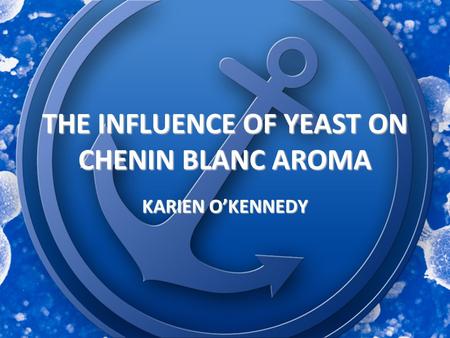 Chenin blanc seminar 19 August 2009 THE INFLUENCE OF YEAST ON CHENIN BLANC AROMA KARIEN O’KENNEDY.