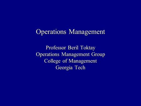 Operations Management Group 107