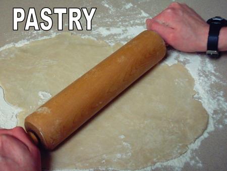 Although we think of the pastry chef as one who makes ALL of the bread, cakes, candies, and pies, a true pastry is defined as a dough made from fat, flour,