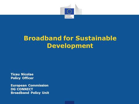 Broadband for Sustainable Development