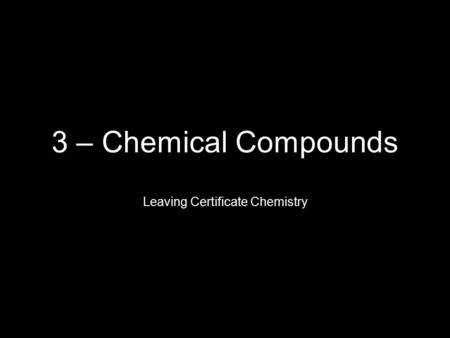 Leaving Certificate Chemistry