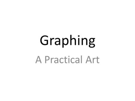 Graphing A Practical Art. Graphing Examples Categorical Variables.