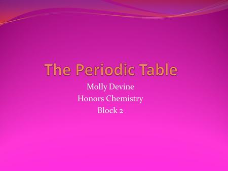 Molly Devine Honors Chemistry Block 2