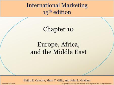 Chapter 10 Europe, Africa, and the Middle East International Marketing