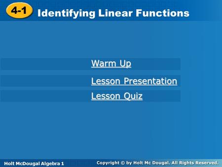 Identifying Linear Functions