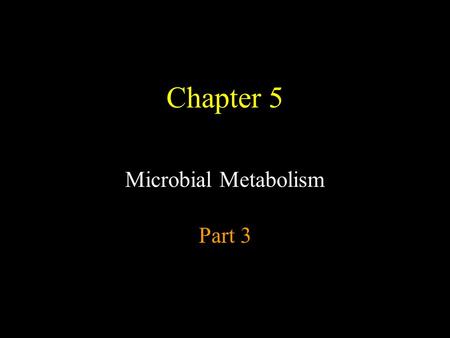 Chapter 5 Microbial Metabolism Part 3. First stage: Glycolysis Second stage: Reduced coenzymes (NADH & NADPH) donate their e - and H + to pyruvic acid.