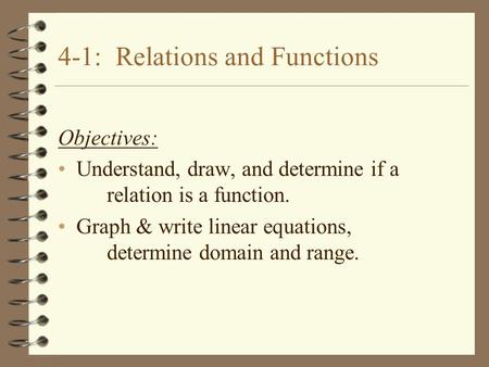 4-1: Relations and Functions