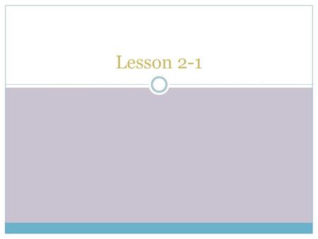 Lesson 2-1.