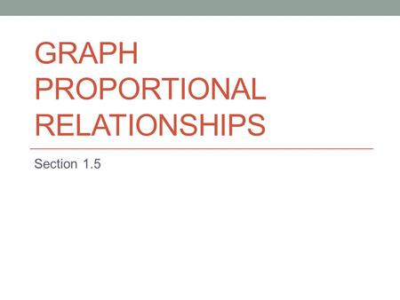 Graph proportional relationships