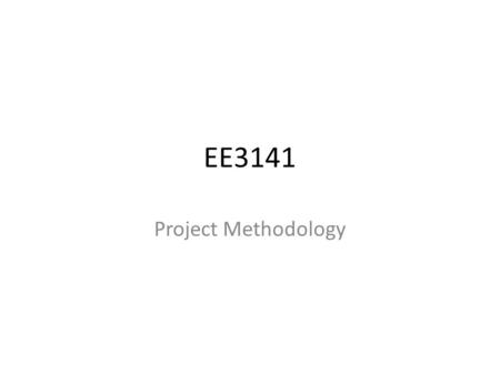 EE3141 Project Methodology. Project area Isaac Y.F. Fung (PhD)   Office: CF605 Area: – Software.