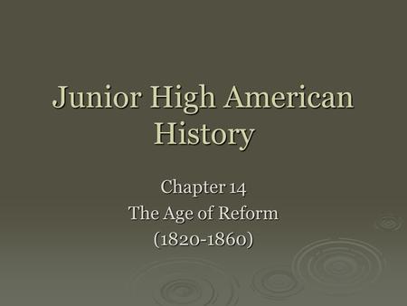 Junior High American History