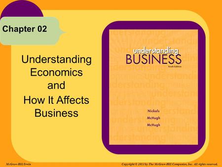 Understanding Economics and How It Affects Business Chapter 02 McGraw-Hill/Irwin Copyright © 2013 by The McGraw-Hill Companies, Inc. All rights reserved.