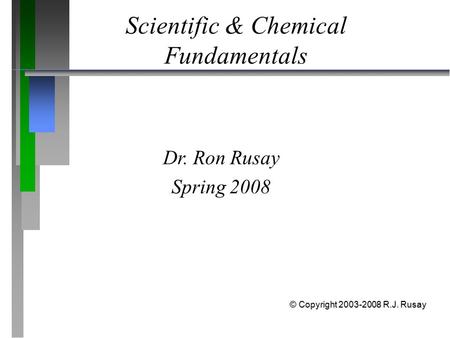 Scientific & Chemical Fundamentals
