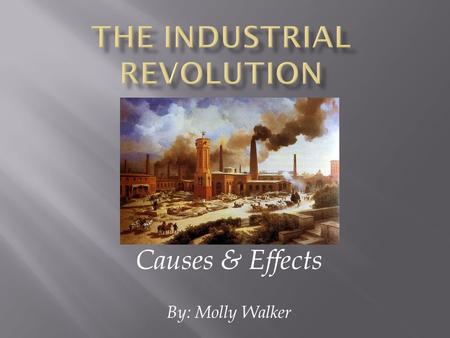 Causes & Effects By: Molly Walker. Causes & Effects of Industrial Revolution Population Increase (in Europe) With the introduction of crops from the Columbian.