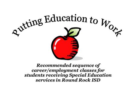 Recommended sequence of career/employment classes for students receiving Special Education services in Round Rock ISD.