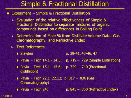 Simple & Fractional Distillation
