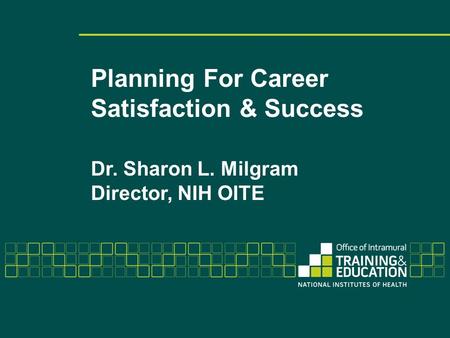 Planning For Career Satisfaction & Success