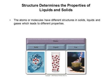 Structure Determines the Properties of Liquids and Solids