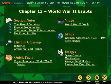 Chapter 13 – World War II Erupts