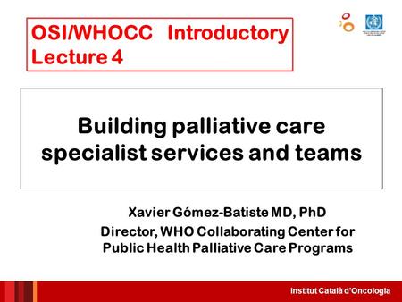Building palliative care specialist services and teams