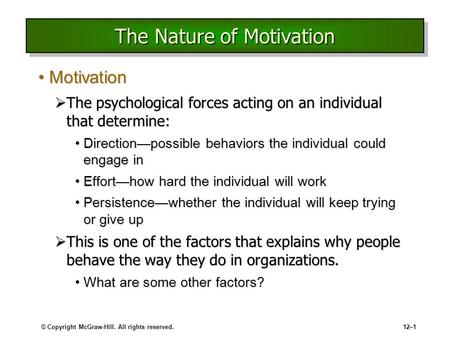 The Nature of Motivation