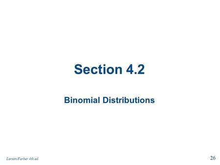 Binomial Distributions