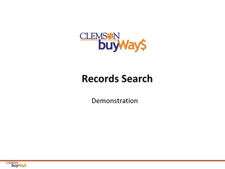 Records Search Demonstration. Page 2 Records Search Options  Searching Across All Records  Searchable Fields for the Simple Search Box  Records Option.