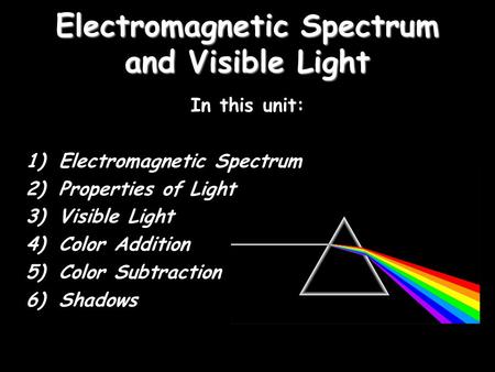 Electromagnetic Spectrum and Visible Light