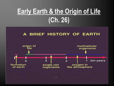 Early Earth & the Origin of Life (Ch. 26)