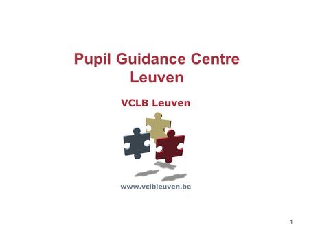 1 Pupil Guidance Centre Leuven. Program  Education in Flanders  Pupils Guidance Centre (CLB)  VCLB Leuven  Questions  Tour 2.