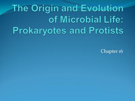 Chapter 16. How Ancient Bacteria Changed the World Mounds of rock found near the Bahamas Contain photosynthetic prokaryotes.