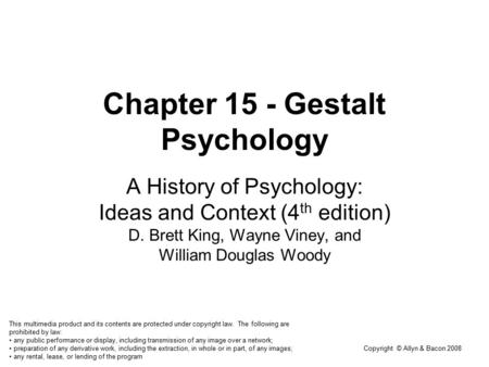 Chapter 15 - Gestalt Psychology