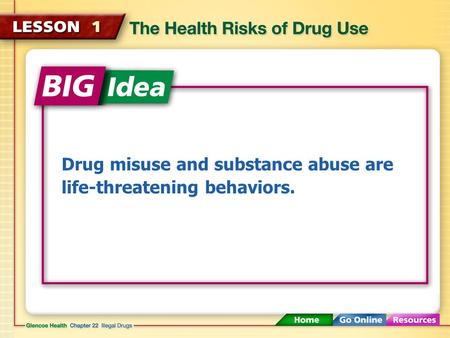 Drug misuse and substance abuse are life-threatening behaviors.