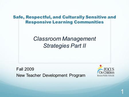 Classroom Management Strategies Part II