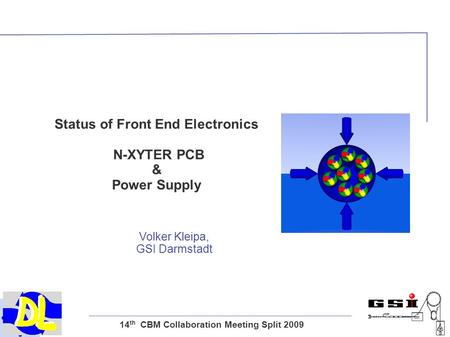 14 th CBM Collaboration Meeting Split 2009 Status of Front End Electronics N-XYTER PCB & Power Supply Volker Kleipa, GSI Darmstadt.