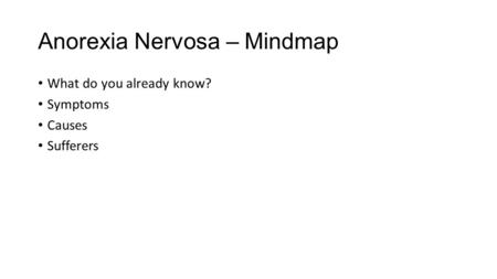 Anorexia Nervosa – Mindmap