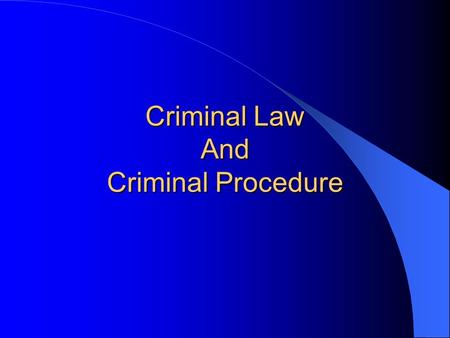 criminal law