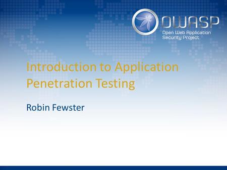Introduction to Application Penetration Testing