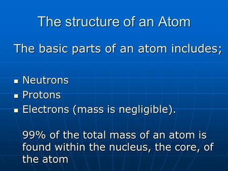The structure of an Atom