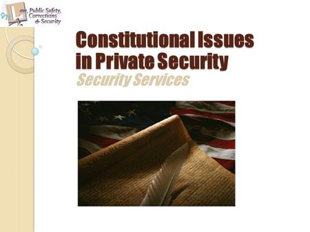Security Services Constitutional Issues in Private Security.