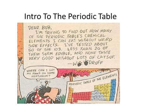 Intro To The Periodic Table