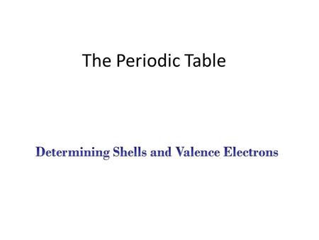 The Periodic Table. Periods Each row is called a “period” The elements in each period have the same number of shells www.chem4kids.com.