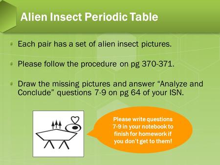 Alien Insect Periodic Table