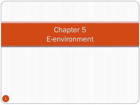 Chapter 5 E-environment
