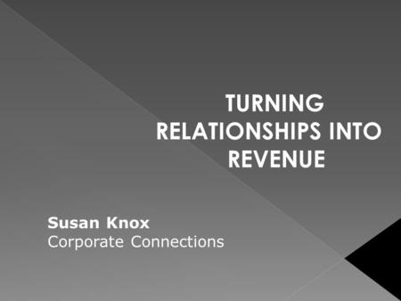Susan Knox Corporate Connections.  It is a known fact that people would rather do business with people they know, like and trust. People they KnowPeople.