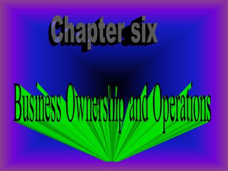 After completing this chapter you will be able to: 1.Name business ownerships 2. Compare the ownerships 3. Describe alternative ways to do business 4.