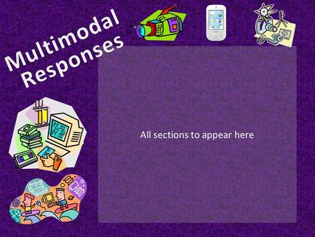 All sections to appear here. What is a Multimodal Response??? A multimodal response involves more than one method of presenting information.