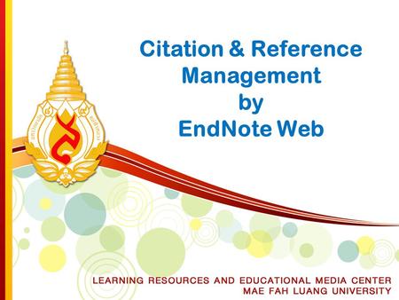 Citation & Reference Management by EndNote Web. EndNote Web ? EndNote Web is a Web-based service designed to help students and researchers through the.