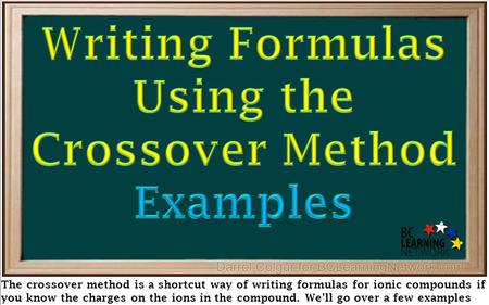 Writing Formulas Using the Crossover Method Examples
