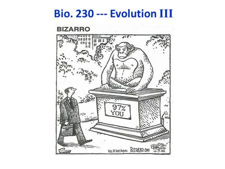 Bio. 230 --- Evolution III. Some History of Evolutionary Thought  Empedocles (Greek, ~490 to 430 B.C.)  1 st to propose a clear concept of biological.